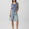 Eyelet Tie-Front Crop Peplum Top