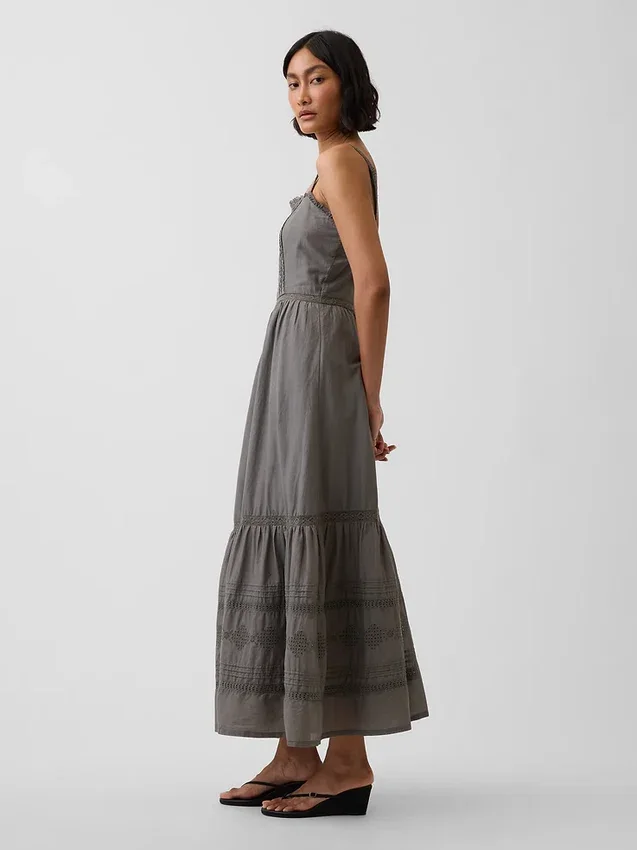 Eyelet Tiered Maxi Dress