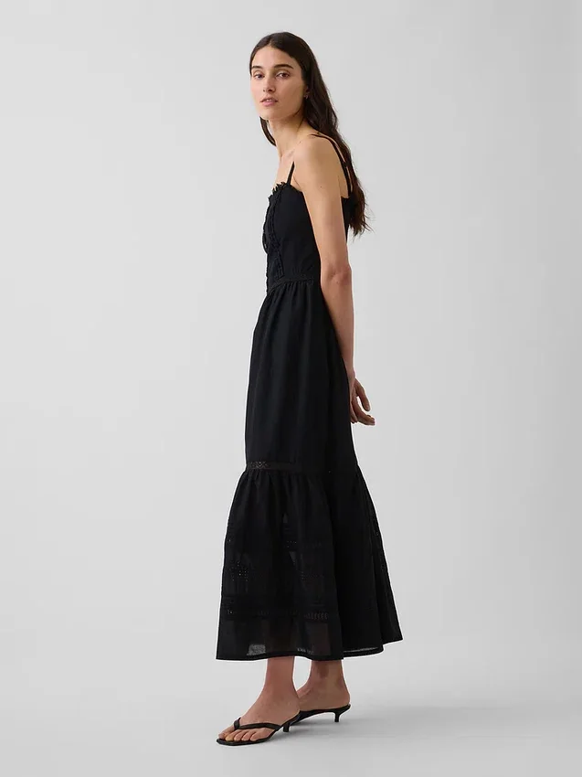 Eyelet Tiered Maxi Dress