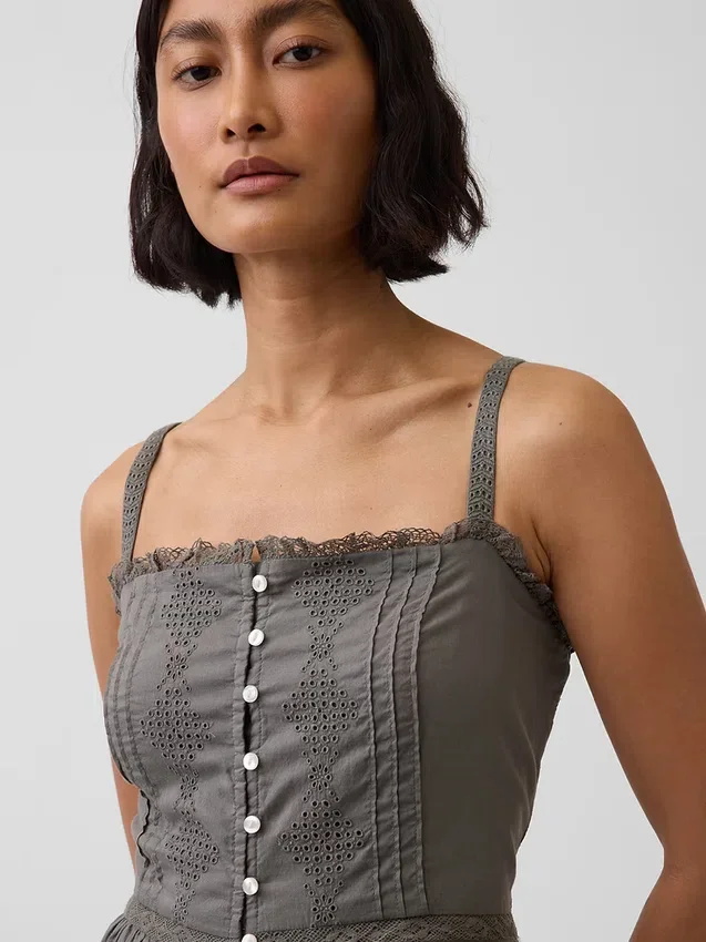 Eyelet Tiered Maxi Dress