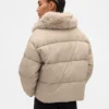 Faux Fur-Trim Puffer Jacket