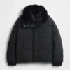 Faux Fur-Trim Puffer Jacket