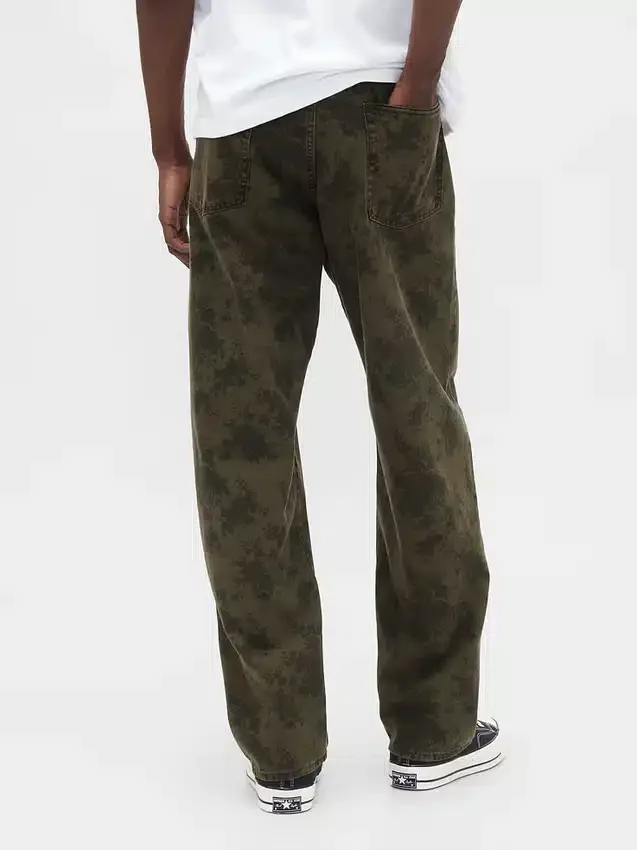 Floral Canvas Baggy Jeans