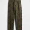 Floral Canvas Baggy Jeans