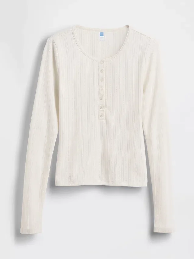 Gap × Summer Fridays Pointelle Henley Pj Top