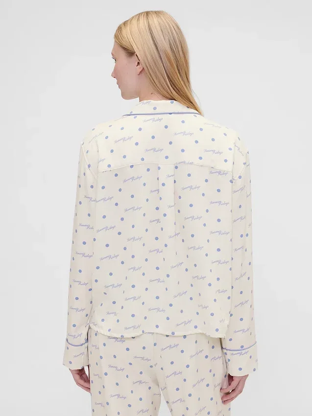 Gap × Summer Fridays Relaxed Flannel Dotted Pj Shirt