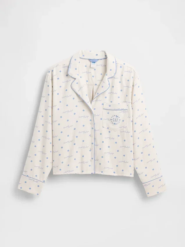 Gap × Summer Fridays Relaxed Flannel Dotted Pj Shirt