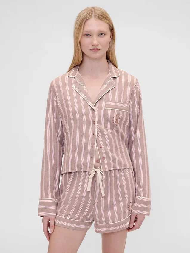 Gap × Summer Fridays Relaxed Flannel Stripe Pj Shirt