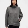Gapfit Quilted Jacquard Knit Funnel-Neck Pullover