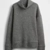 Gapfit Quilted Jacquard Knit Funnel-Neck Pullover
