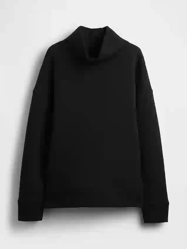 Gapfit Quilted Jacquard Knit Funnel-Neck Pullover