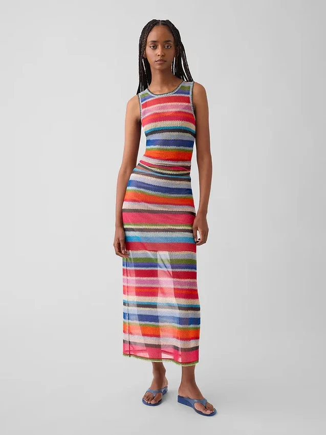 Gapstudio Happy Stripe Sheer Maxi Skirt