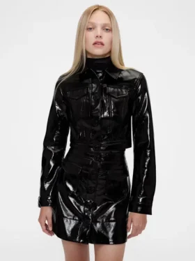 Gapstudio Vegan Patent Leather Crop Jacket