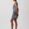 Gingham Denim Shift Mini Dress