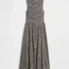 Gingham Smocked Drop-Waist Maxi Dress