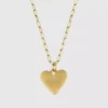 Hart Small Ribbed Heart of Gold Necklace