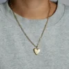 Hart Small Ribbed Heart of Gold Necklace