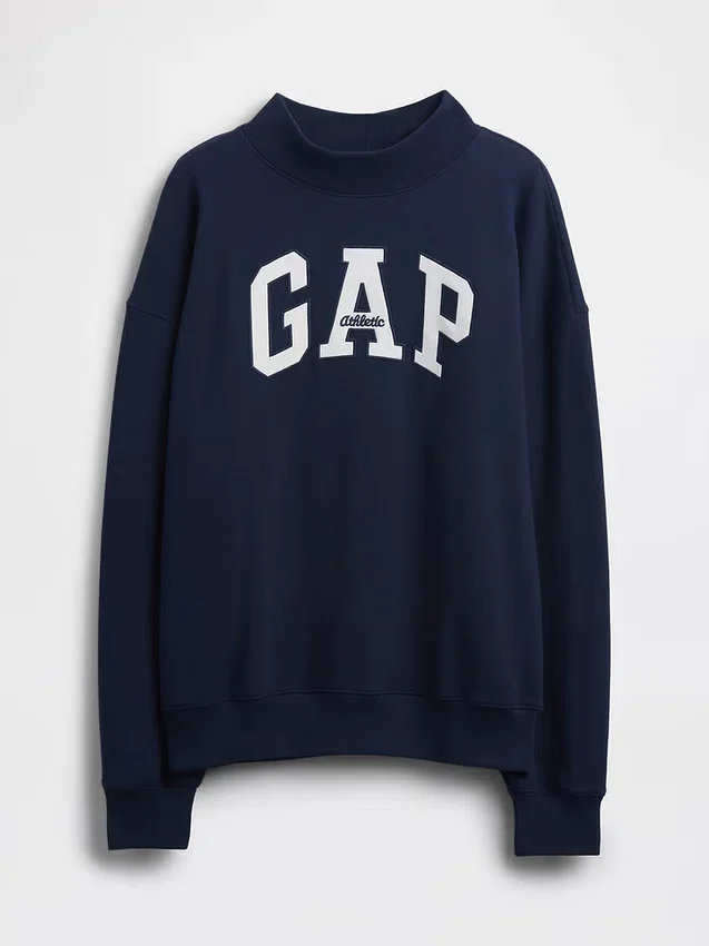 Heavyweight French Terry Oversized Mockneck Logo Sweatshirt
