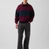 Heavyweight Oversized Stripe Half-Zip Pullover