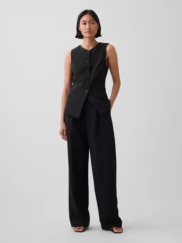 High-Neck Longline Vest