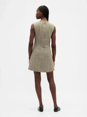 High-Neck Mini Shift Dress