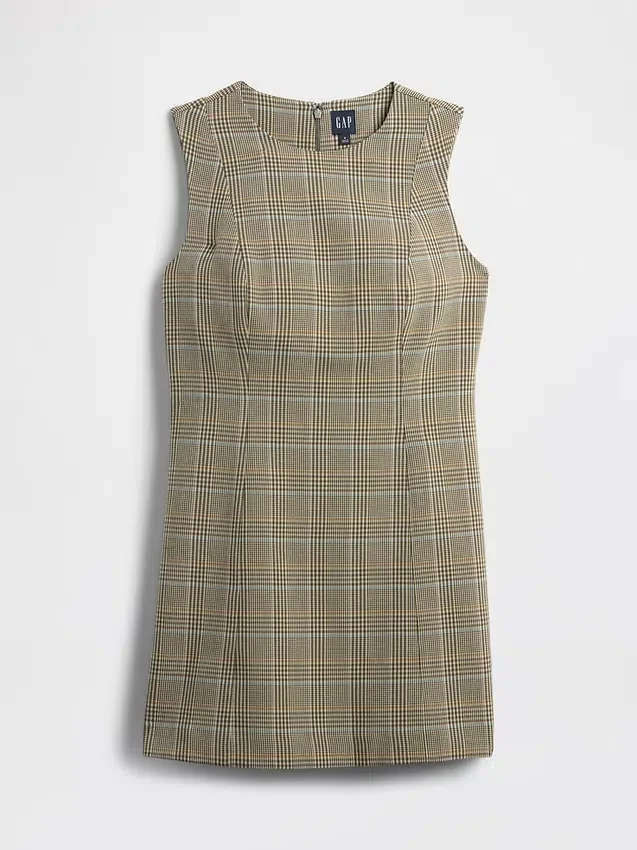 High-Neck Mini Shift Dress