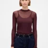 High-Neck Sheer Sweater