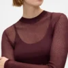 High-Neck Sheer Sweater