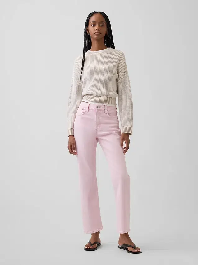 High Rise '90S Slim Straight Crop Jeans