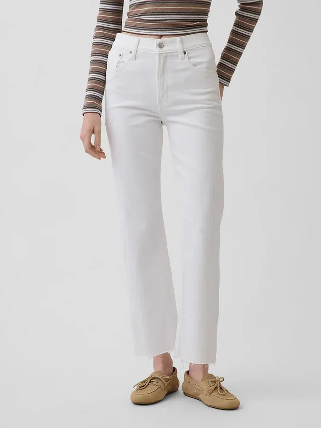 High Rise '90S Slim Straight Crop Jeans