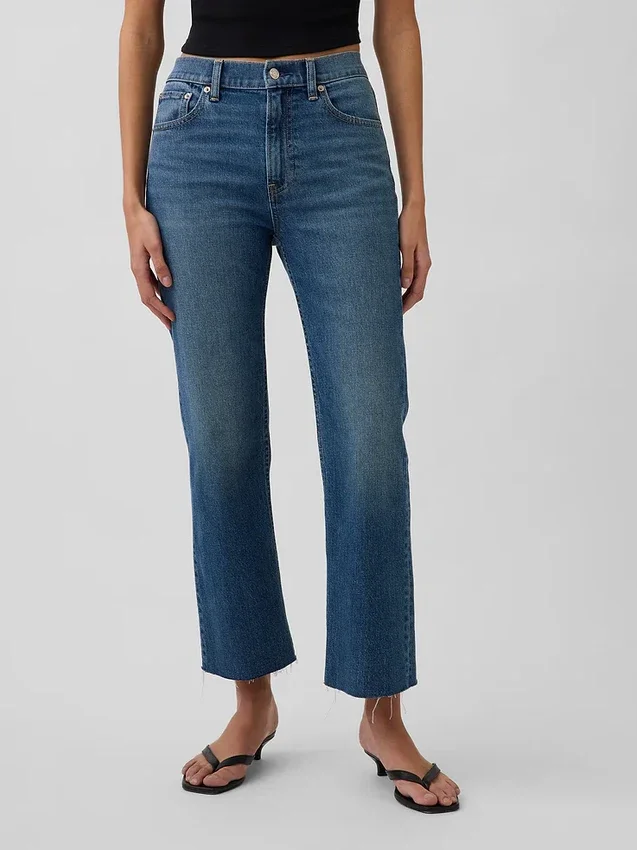 High Rise '90S Slim Straight Crop Jeans