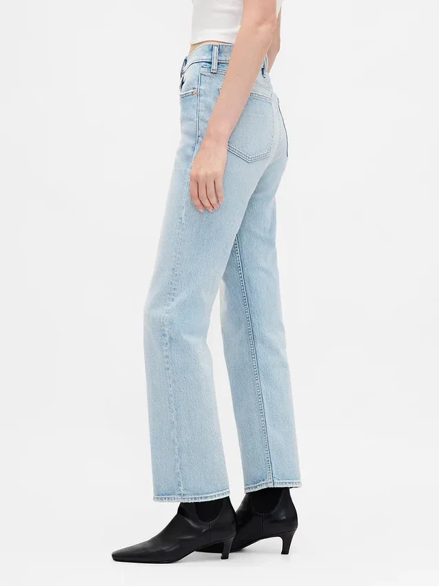 High Rise '90S Slim Straight Crop Jeans
