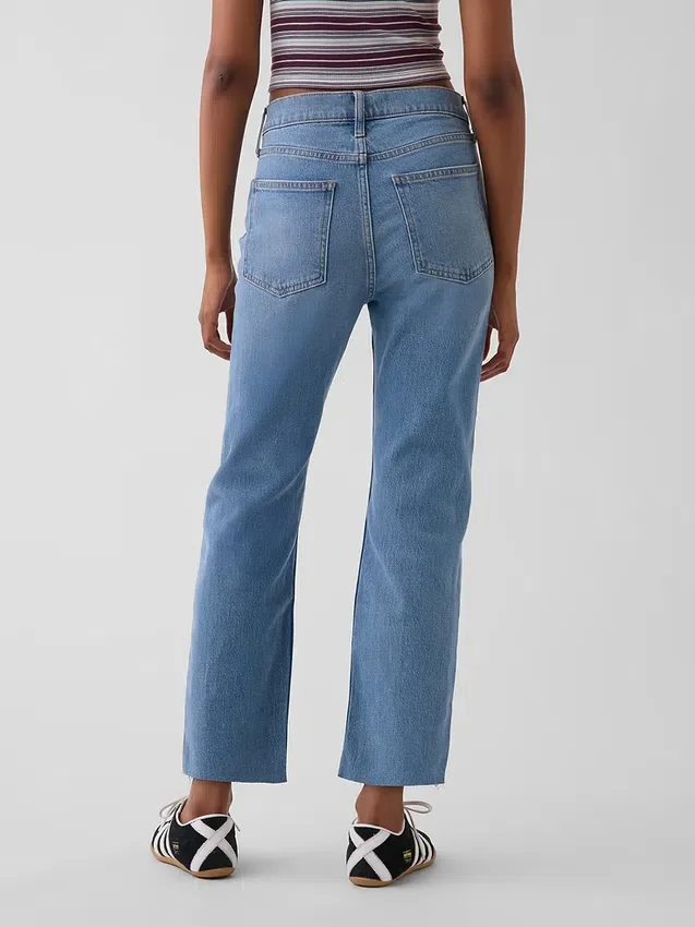 High Rise '90S Slim Straight Crop Jeans