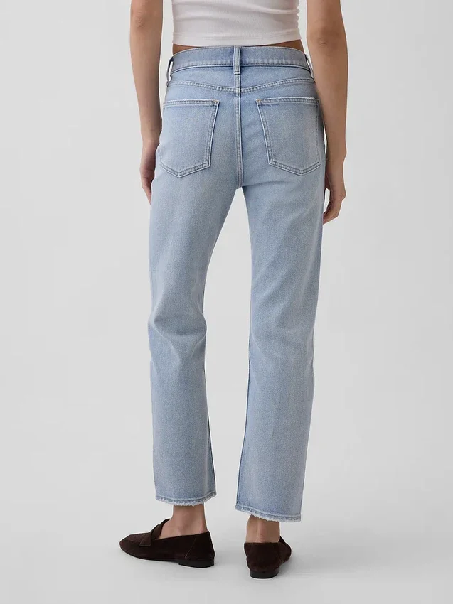 High Rise '90S Slim Straight Crop Jeans