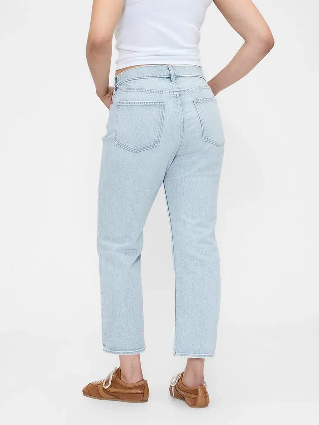 High Rise '90S Slim Straight Crop Jeans