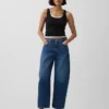 High Rise Barrel Crop Jeans