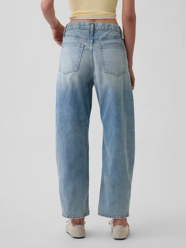 High Rise Crop Barrel Jeans