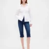 High Rise Cropped Capri Jeans