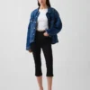 High Rise Cropped Capri Jeans