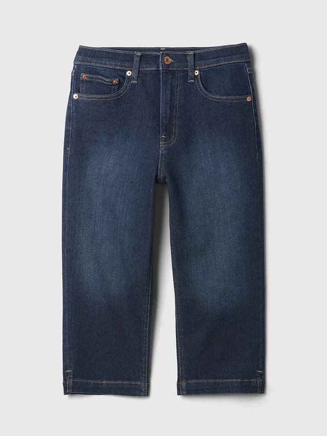 High Rise Cropped Capri Jeans
