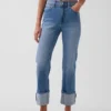 High Rise Cuffed '90S Slim Straight Jeans