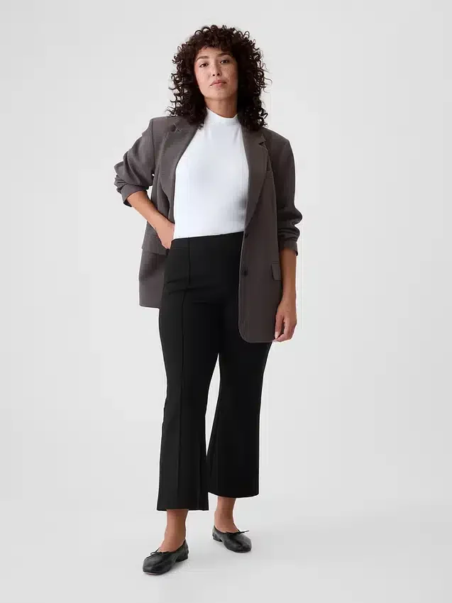 High Rise Double Knit Crop Kick Pants