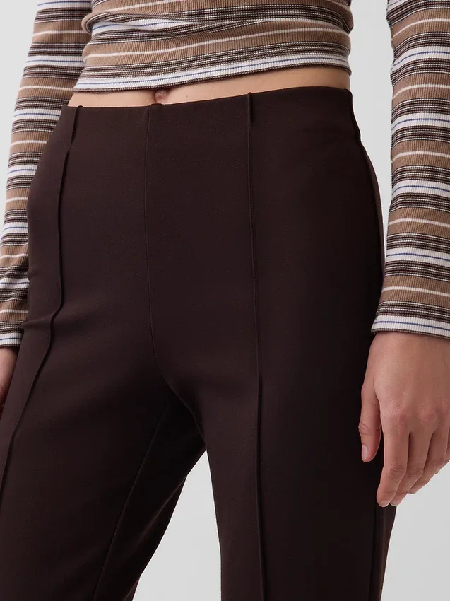 High Rise Double Knit Crop Kick Pants