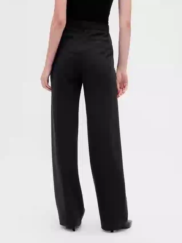 High Rise Double Knit Wide-Leg Pants