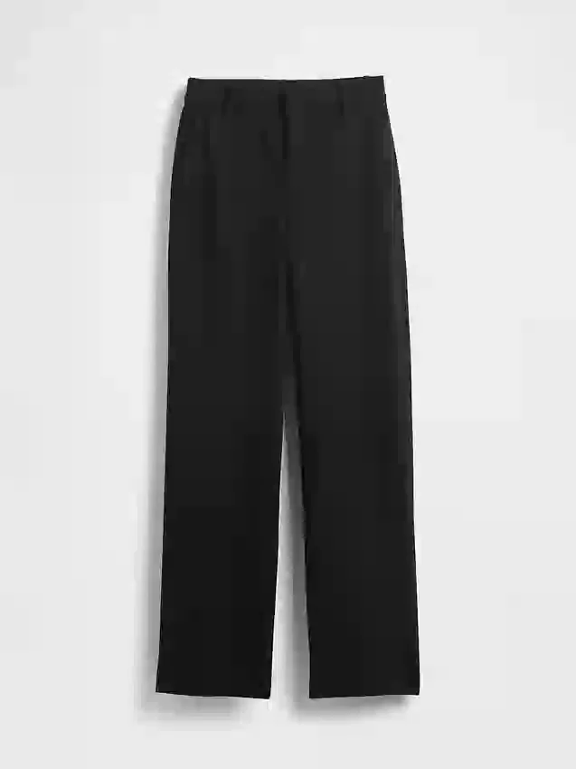 High Rise Double Knit Wide-Leg Pants