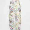 High Rise Floral Barrel Jeans