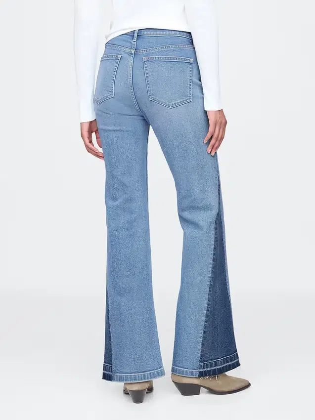 High Rise Patched '70S Flare Jeans