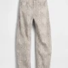High Rise Snake Print Barrel Jeans