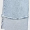High Rise Stride Cuffed Wide-Leg Jeans