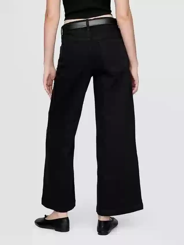 High Rise Stride Wide-Leg Ankle Jeans